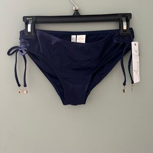 Anne Cole Dark Navy Bikini Bottom with Gold Logo Tag